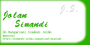 jolan simandi business card